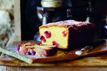 Raspberry, lemon and yoghurt tea loaf