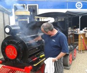 A train-themed barbecue stand at the 2012 Sussex Food Festival