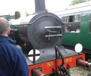 A vintage Bluebell Railway steam train at the 2012 Sussex Food Festival